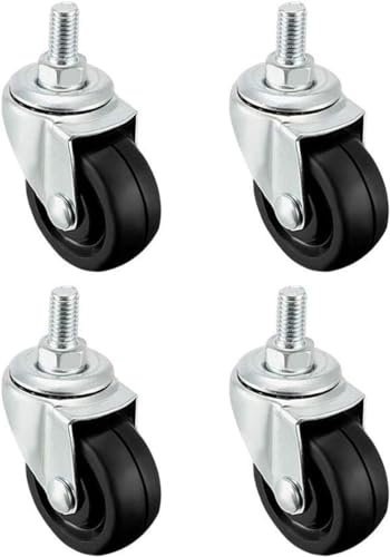 kippen 1609BX - SET DI 4 RUOTE IN GOMMA DA MM.40 CON PERNO FILETTATO M10