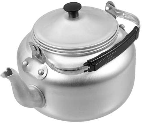 PRETYZOOM Théière Aluminium 1.2L Avec Filtre Infuseur Poignée Ergonomique Bouilloire Portable Pour Maison Camping Café Restaurant