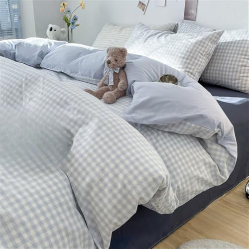 Ensemble de literie Toutes Saisons Quatre pièces Drap de lit respectueux de la Peau taie d'oreiller Housse de Couette Ensemble de Housse de Couette rayée Queen King, lit 11,1,2 m, Ensemble 4 pièces
