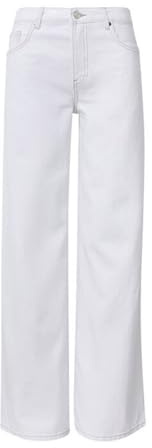 Flared Jeans Womens Wide Leg Jeans Baggy Jeans for Women Loose Boy‘Friend Jeans Denim Pants Jeggings for Women UK Women Jeans High Waisted (White, XL)