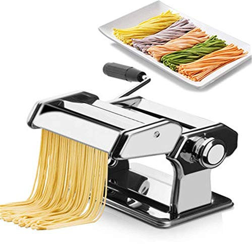 CVNIMV Macchina per la Pasta Macchina a manovella Macchina per la Pasta in Acciaio Inox Macchina per la Pasta Manuale Tagliapasta con 2 Lame Macchine per la Pasta manuali Automa