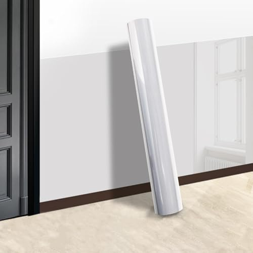 Clear Wall Protector Contact Paper, Electrostatic Wall Protective Film, Removable Transparent Sheet Static Cling Plastic Stickers Waterproof Wallpaper for Kitchen Trash Can Chair Furniture Cat Dog