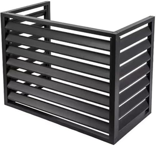 Mini Split Aire Acondicionado Cubierta Exterior, Aluminio AC Cubierta con Reducción de Ruido y Diseño Antirrobo, Resistente A La Tierra, A Prueba de Polvo, Valla Protectora (Black 110x80x60cm)