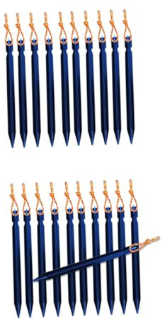 JOINPAYA 10stücke Aluminium V-förmiger Zelthering Mit Schnur Schneepflock Sandpflock Zum Aufstellen Zelts Blau