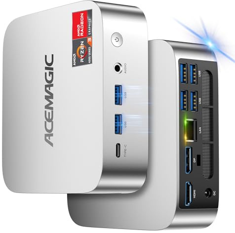 ACEMAGIC Mini PC 4300U -Beat 3500U/3300U/N150/N95, 16GB DDR4 256GB SSD Mini Computers, 28W MAX Small Desktop 4K Triple Display/WiFi/VESA for Home Office Business Education, Preinstalled WIN11 Pro