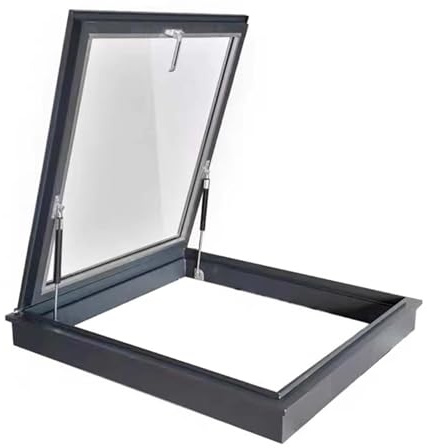Skräddarsydd skylight i aluminium – klar Egress-belysning väl och underhåll luckskydd för vindar solrum och källare – flervinkelvisning – 20 x 18 tum/50 x 45 cm