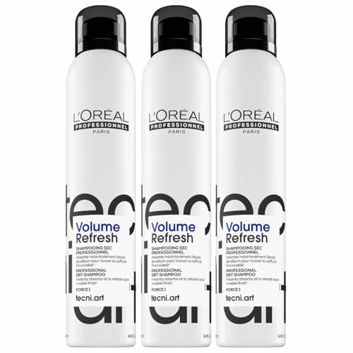 L'Oréal Professionnel, Tecni Art, Volume Refresh Shampooing Sec 200 ml x 3, Fini Invisible
