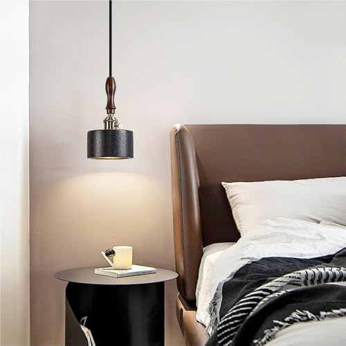 Lampada a Sospensione in Pietra Ale Nera da Fattoria, Lampada a Sospensione Industriale Vintage, lampadario da Cucina con Isola e Attacco E26/E27 per Tavolo da Pranzo, Camera da Letto, Soggiorno