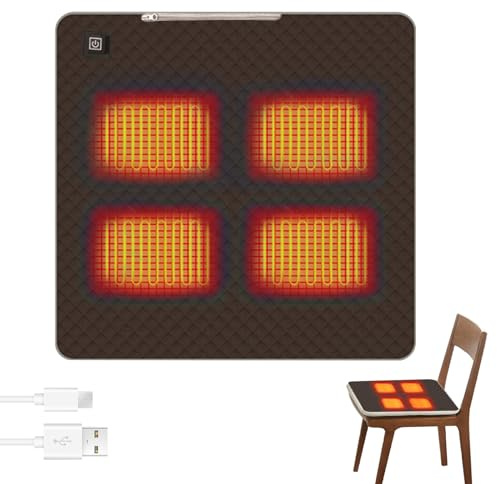 Castino di sedile riscaldato impermeabile cuscino di sedile riscaldato USB/Type-C Powered 3 Livelli 4 zona per sedia da ufficio campeggio piccolo piccolo