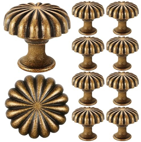 Tewzafiya Lot de 10 boutons de tiroir de commode, boutons de, ferrures rondes en de zinc pour armoire, chambre, salle de bain, cuisine, meubles