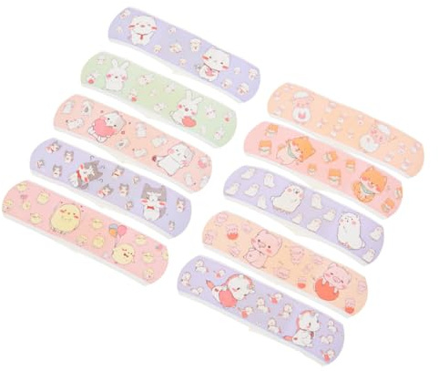 LALADEFIEE Vendajes Fáciles para Adhesivos Impermeables Transpirables y Proteger Diseño Adorable, Material de Pegamento Médico de Llevar Nudillos Heridas