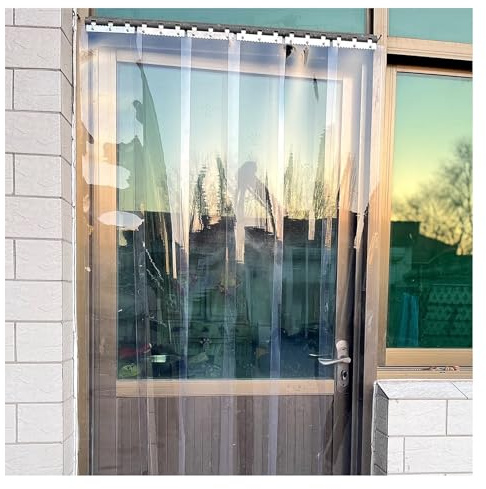 Cortinas Exterior Puerta de Tiras Anti-rasguños，Cortina de láminas de PVC,Comercial Industrial，Cortina PVC Transparente，para Congelador Depósito Puertas(180x230cm/70.86x90.55in)