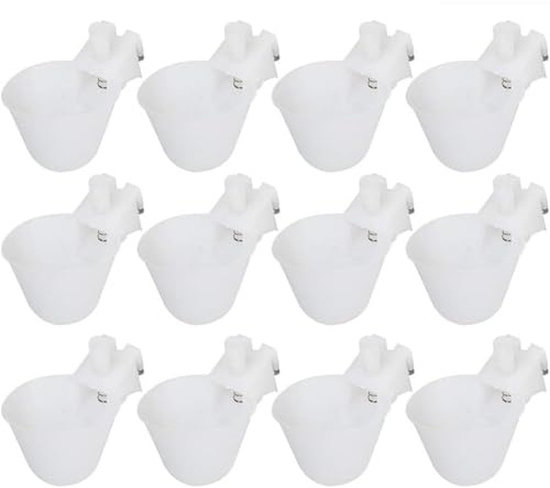 Gobelets automatiques pour Oiseaux, 12 pièces, Distributeur d'eau en Plastique pour Cage à Oiseaux, mangeoire Suspendue pour cailles, Pigeons, perroquets, canaris, pinsons,