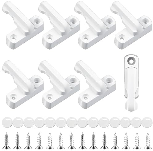 8 Pcs Sash Jammers for Upvc Doors, Window Security Locks with 16 Screws & Cover Caps,Sash Jammer Security for Home Upvc Windows and Wooden Doors