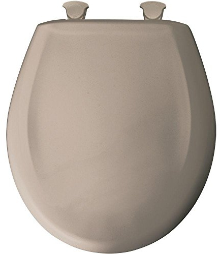 Bemis 200SLOWT 068 Slow Close Sta-Tite Round Closed Front Toilet Seat, Fawn Beige