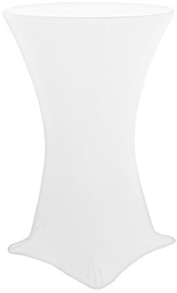 MODERNO Stretch Stehtischhusse elastische Stretchhusse Husse für Stehtische Bistrotisch in Weiss Ø 80-85cm