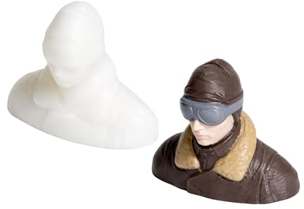 Modellflugzeug Piloten Figur, 23 x 23 x 13 mm, 1,8 Gramm, für Slow Flyer, Kunststoff Pilotenfigur, nicht bemalt, Besatzung Flugzeugmodell, Fliegermodell Accessoires, Modell Flugzeug Baukasten Zubehör