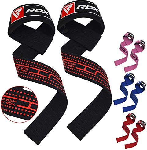 RDX Weight Lifting Straps Pair| Padded Wrist Support Non Slip Flex Gel Grip | Great for Powerlifting, Bodybuilding, Gym Workout, Xfit, Strength Training, Deadlifts & Fitness