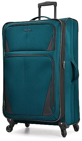 U.S. Traveler Aviron Bay Expandable Softside Luggage with Spinner Wheels, Teal, 30-Inch, US08125E31