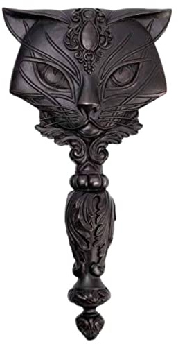Black Sacred Cat Handheld Small Vanity Make-up Mirror