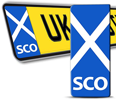 Biomar Labs 2 x Aufkleber Nummernschild Kennzeichen Schottland Schottisch SCO Auto Motorrad JDM Tuning QV 11
