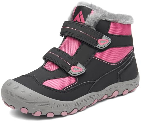 Mishansha Kinder Winterschuhe Mädchen Winterstiefel Warm Schneestiefel Gefüttert Boots Wasserdicht Hellviolett 29