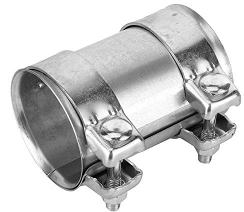 Car Exhaust Pipe Connector, Universal 3 Inch 76mm Car Stainless Steel Exhaust Pipe Connector Adapter with Double Clamp Joiner Exhaust pipes and fittings