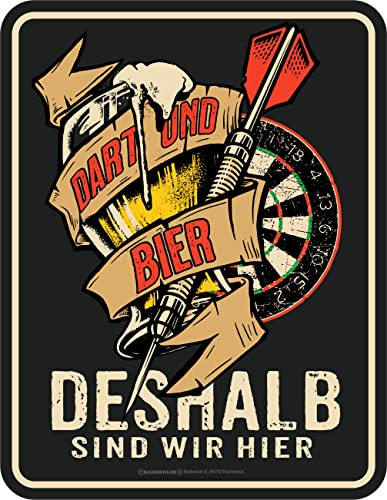 Original RAHMENLOS Deko Blechschild für Dart-Spieler