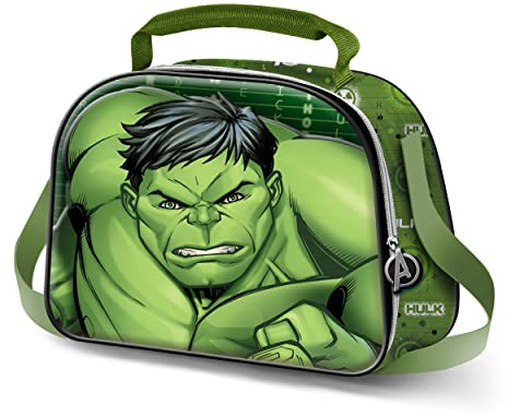 Marvel Hulk Challenge-Porta Merenda 3D, Verde, 25.5 x 20 cm