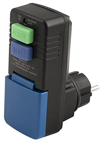 MC Power - Personenschutz-Zwischenstecker I PS-35 I 230V, 16A, 3.500W, IP44 FI-Schutzadapter 30mA Fehlerstromschalter mit Test Reset für Außen Innen Geräteanschluss