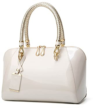 NICOLE & DORIS Mode Handtaschen Damen Lackleder Handtasche Elegant Schultertasche Frauen Umhängetasche wasserdichte Damentasche Hochzeits-Clutch Brieftasche Einkaufen Party