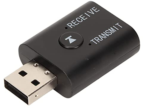 Septpenta Receptor de Transmisor Bluetooth USB, Modo TX y RX 2 en 1, Bluetooth 5.0 Compatible con Sbc CODec, Conector USB a y de 3,5 MM, Diseño Liviano Adecuado para Estéreo de Automóvil