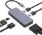 Docking station USB C 6 in1 AYCLIF, Adattatore HDMI VGA Dual Monitor - USB 2.0, lettore schede SD/TF - Compatibile con MacBook Pro/Air, Dell/HP/Lenovo