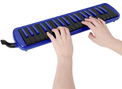 Key Mouth Piano Melodica, 37-Tasten-Melodica-Instrument, ABS-Tastatur, Musikalisches Akkordeon-Instrument, Air-Piano-Tastatur Im Sopran-Stil Für Anfänger Zum Üben(Blau)