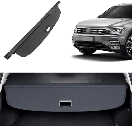 GAMIRA Auto Laderaumabdeckung Kofferraum für Tiguan L 2017 2018, Einziehbar Kofferraumabdeckung Hutablage Kofferraum Schutz Abdeckung Rollo