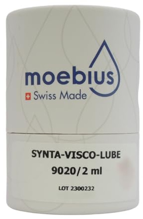 Moebius - Graisses et Huiles synthétiques pour l'horlogerie et la mécanique de précision - Swiss Made - Pour horloges, pendules, calibres de montres, chronographes (Synt-Visco-Lube 9020 2ml)