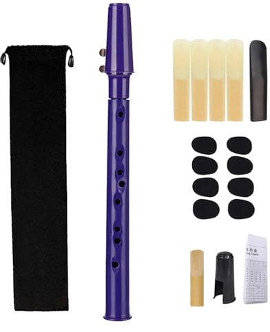LOVIVER Taschensaxophon, Mini-Saxophon, Holzblasinstrument, leicht, toller Klang mit Mundstück, tragbares Saxophon für Amateure und Kinder, lila