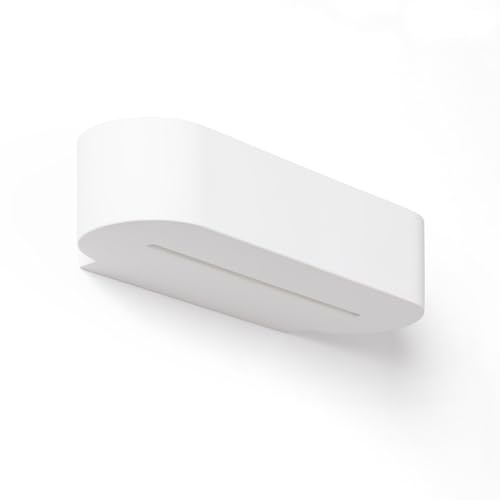 LEDKIA Applique da Parete Gesso Illuminazione Doppia Luce Lonjong Bianco