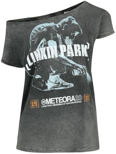 Linkin Park Overlay Donna T-Shirt Grigio 100% Cotone Regular