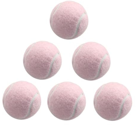 kowaku 6 Stück Tennisbälle, Freizeit-Gummibälle, Profi-Tennisbälle mit einem Durchmesser von 6,4 cm, Trainingsbälle, verschleißfest, für drinnen und draußen Training, Hell-Pink