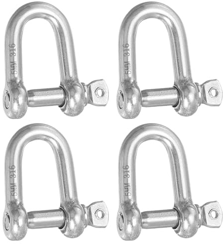 PATIKIL Schraube Bolzen Schäkel M/lbs STK Edelstahl D Ring Schäkel für Ketten Draht Seil Draußen