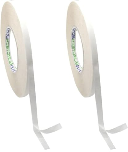 BONUS Eurotech 2BT45.00.0006/045A# ruban adhésif double face, largeur 6 mm, longueur 45 m, adhésif acrylique solvant, épaisseur:0.15 mm, blanc (Lot de 2)