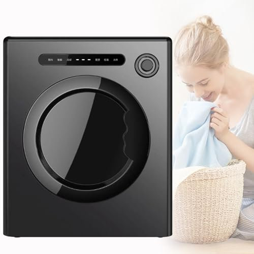Spdazzleburst Tumble Dryer, Compact Laundry Dryer, Small & Lightweigh, Large Capacity, Compact Clothes Dryer, for Small Space, Apartment, Dormitory, Bedroom,Black