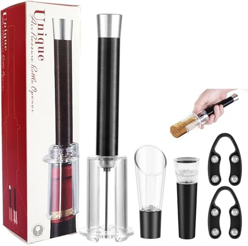 5PCS Wine Bottle Opener Set,Travel Portable Wine Opening Set Air Pump Wine Bottle Opener with Wine Aerator, Wine Pump, Wine Opener Gifts for Wine Lovers, Friend, Christmas Eve Party