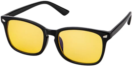 Cadoal Nachtsichtbrille zum Autofahren Nachtfahrbrille Herren und Damen Polarisierte Sonnenbrille UV400 Gelb Getönte Gläser Nachtbrille zum Autofahren Blendschutz