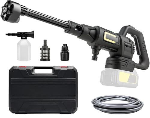 Hidrolimpiadora de Alta Presion, 65 Bar Hidrolimpiadora Batería Compatible con Makita 18V Batería, Limpiador de Alta Presión Portátil, 6 en 1 Boquilla Multiusos, Pantalla LCD, para Coche, Jardín