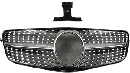 Auto Frontgrill Kühlergitter Diamant Stil Front Einlass Kühlergrill Stoßstange Grill Für Benz W204 C204 S204 C43 C 2007 2008 2009 2010 2011 2012 2013 2014 Für AMG(Silber)