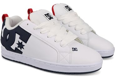 DC Herren Court Graffik Skateschuh, Schwarz/Blau, Weiß/Marineblau/Rot, 40 EU