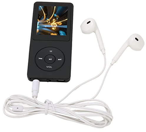 Lecteur Mp3/Mp4, écran de 1,8 Pouce Mémoire de 8 Go Extensible de 64 Go 30 Heures D'autonomie Léger Portable Multifonction Lecteur Mp3 avec Radio FM pour Hommes et Femmes (Black)