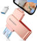 Ruweipan Pendrive para Phone,[Sin App] Memoria Externa 256GB Mini Photo Stick USB 3.0 Transmisión de Alta Velocidad 4 en 1 Pen Drive para Type C-Phone iOS/OTG Smartphone/PC/Laptop,256GB Rosa